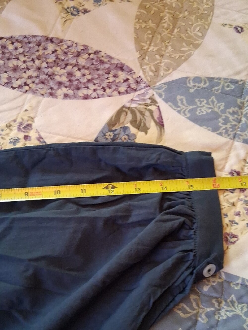 Women's Navy Blue Smocked Waist Button-Front Mini Dress. Size Medium - Picture 7 of 9